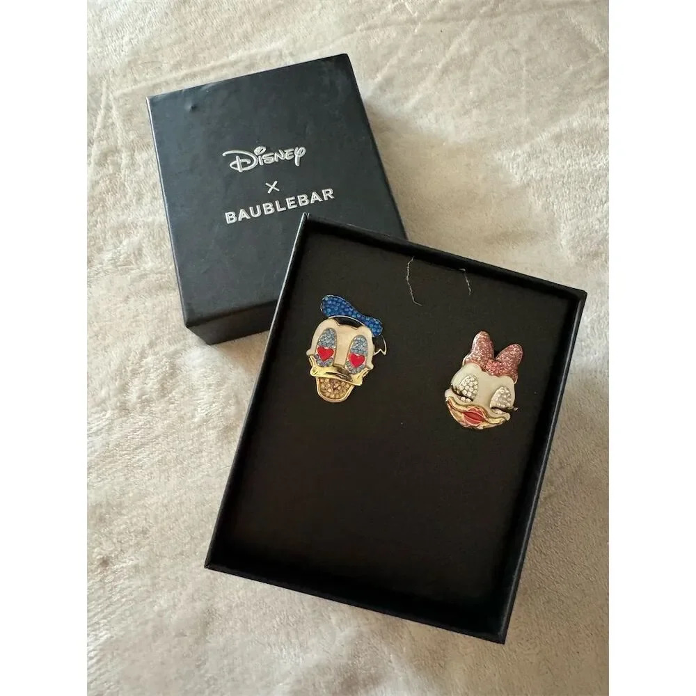Disney BaubleBar‎ Donald & Daisy Duck Stud Earrings Multicolor Valentine's Day
